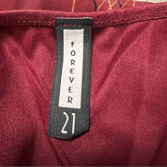 Forever 21 A line skirt sz L Rust red sheer Vintage new with tags Dark Academia - Picture 12 of 13